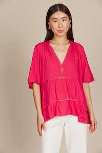 Isle Of Mine: Esme Top - Raspberry