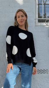 Sweaters: Molly  Black/White  Spot