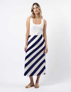 Erin Skirt Navy And White Stripe