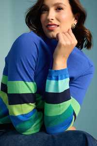 Preorders Haven: Florida Stripe Jumper - Cobalt