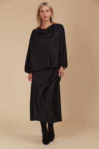 Maia Cowl Top - Onyx