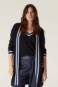 Cable: Tribeca Merino Cardigan - Midnight