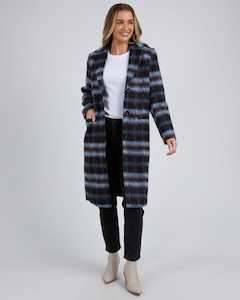 Coats: BENNETT COAT CHOCOLATE AND BLUE CHECK