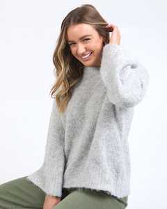 MINDIE KNIT CREW MID GREY