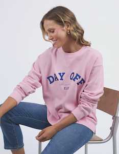 Sweaters: Day Off Crew Soft Pink