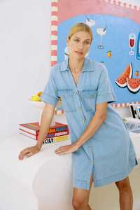 Eb Ive: Melenia Denim Shirt Dress - Denim