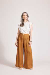 Eb Ive: Miramar Palazzo Pant - Caramel