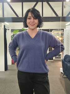 V Neck Jumper Periwinkle.