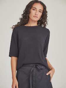 Caroline Sills: Echo Knit Tee French Navy