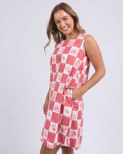 Sale: Biarittz Dress Crimson Print