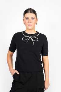 Bow'tiful Knit Tee - Black