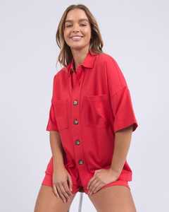 Pop Over Shirt Red