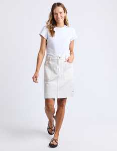 Atlas Denim Skirt Vintage White