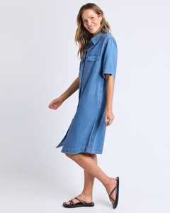 Dresses: Cora Denim Dress Mid Blue