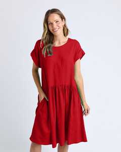 Sunset Hour Solid Dress Poppy