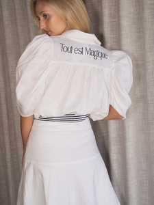 Holly Shirt White/Navy Letter Tout