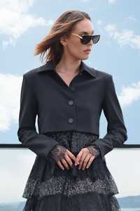Outerwear: Crop At Nothing - Black
