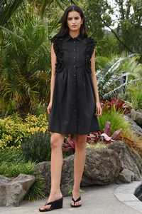 Ruffle Around Dress Black