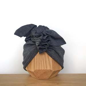 Last Chance Sale: Merino Ruffle Headwrap | Dark Grey Marle