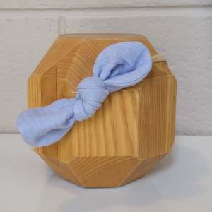 Sadie Bow Headband: Vida & Co Sadie Bow Headband - Soft Blue Muslin