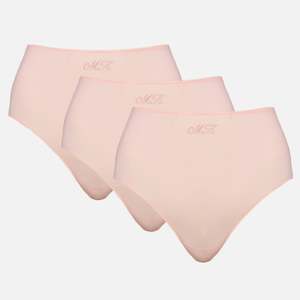 Rosy Pink: Monogram Whitney High Waist Bikini 3 Pack - Rosy