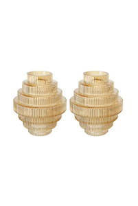 Esti Small Stepped Glass Vases - 2pk