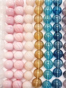 Mouth Blown Glass Beads - Rounds - Strand of 10 - Village Beads