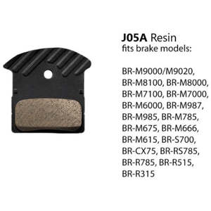 SHIMANO DISC BRAKE PAD RESIN WITH FIN L05A-RF 1 PAIR