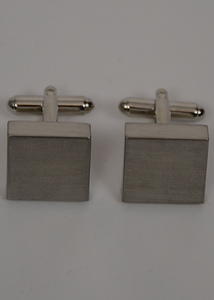 Square brushed cuff links