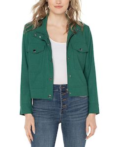 Sale: Liverpool Utility Crop Jacket - Serpentine