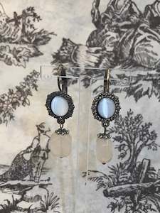 Four Corners Ivory Tone Drop Earrings