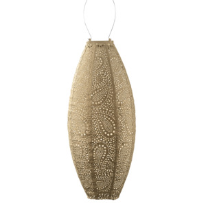 Lumiz Solar Lanterns1: Lumiz Lantern  Long Oval 20cm Gold Paisley