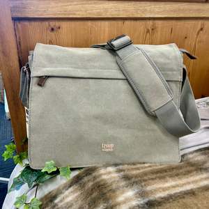 Bags: Troop London Classic Canvas Laptop Messenger Bag - Ash Grey