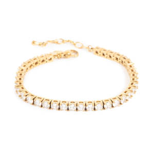 A C Oslo: Tennis Bracelet Gold 3mm Crystral by A&C Oslo