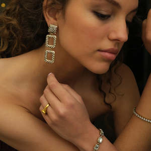 A C Oslo: Square Statement Earrings by A&C Oslo