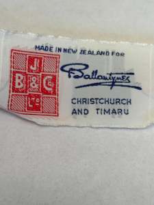 Vintage New Zealand Clothing Label Ballantynes - Sold By The Metre