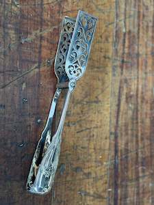 Victorian Asparagus Tongs London Mark EPNS