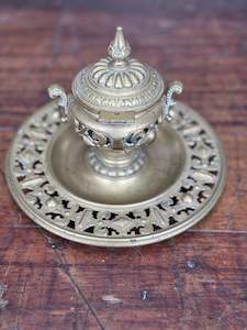 Curiosities 1: Antique Brass Ink Stand Shultz Marke