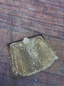 Super Cute Gold Whiting & Davis Mesh Hand Bag