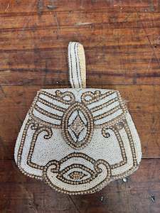 Stunning French Antique Glass Micro Beaded Clutch