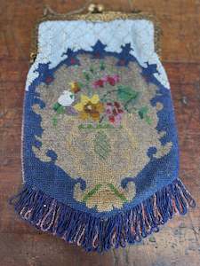 Stunning Antique Micro Glass Beaded Handbag Amazing