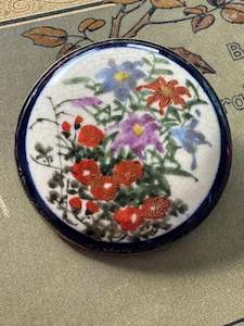 Antique Satsuma Large Brooch