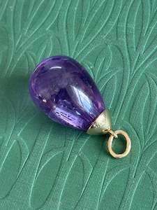 9ct Yellow Gold Amethyst Pendant Drop – Elegant & Timeless
