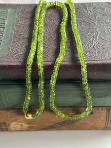 Yellow Gold: Peridot Necklace 9ct Yellow Gold Clasp – Rare & Stunning