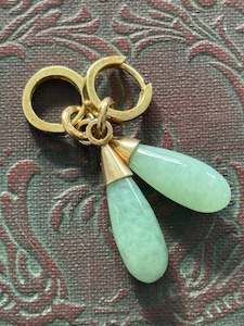 9ct Yellow Gold Diamond & Jade Earrings