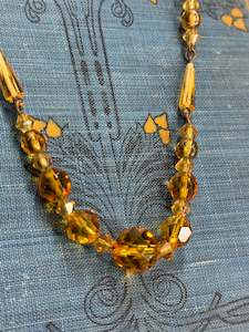 Necklaces: Sweet 1960's Amber Glass Necklace