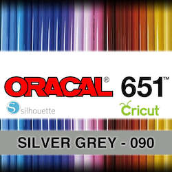 Oracal 651 Adhesive Vinyl: Silver Grey 090 Adhesive Vinyl