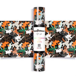 Orange Camouflage HTV