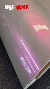 Premium Gloss Wrap: Premium Gloss Flip Nardo Grey Red Vinyl Wrap