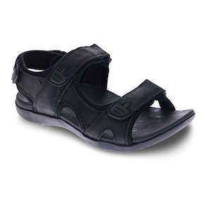 Scholl Orthaheel Biomechanics: Brody Backstrap Sandal - Black